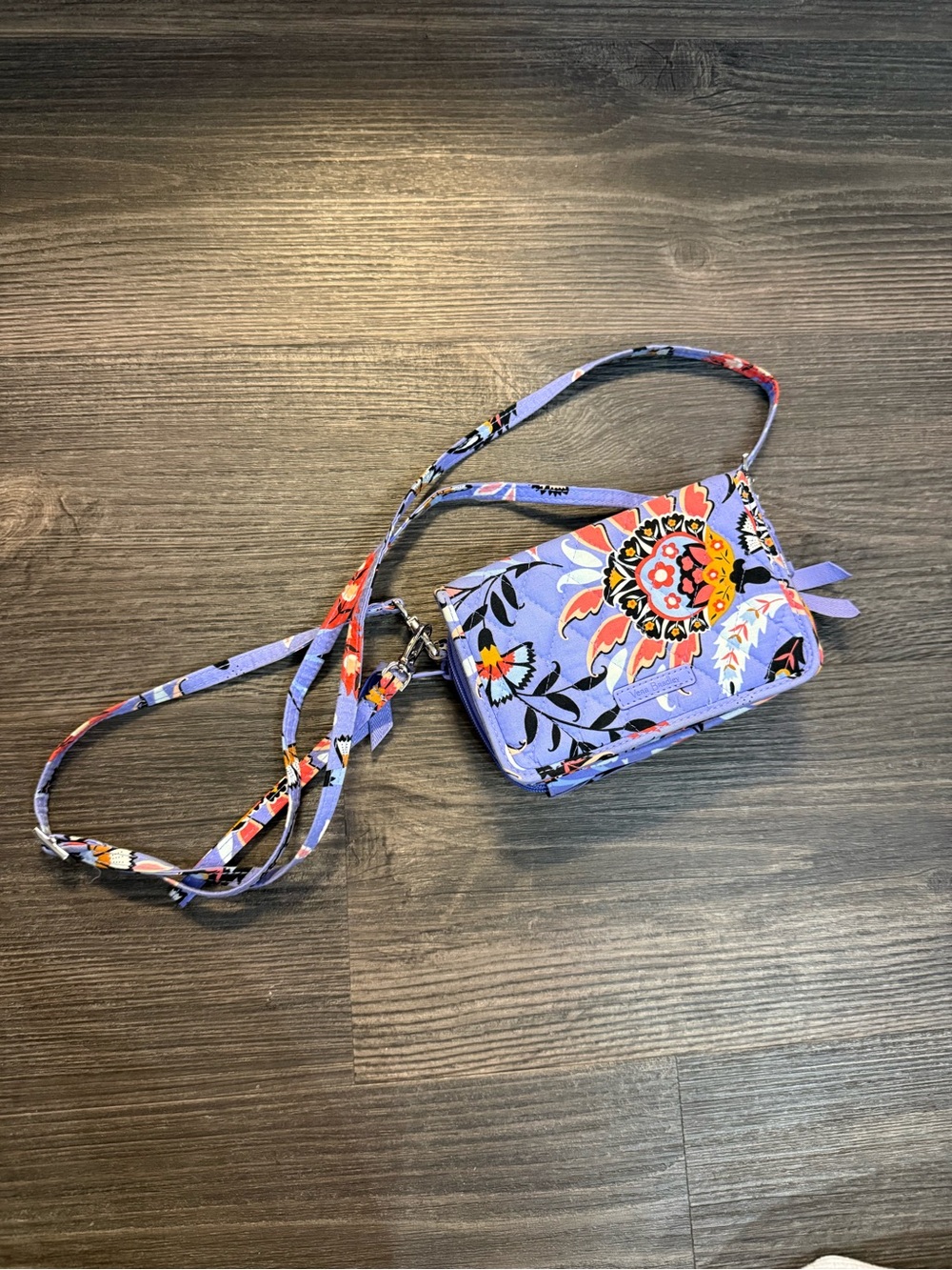 Vera Bradley Lavender Floral Crossbody Wallet Purse